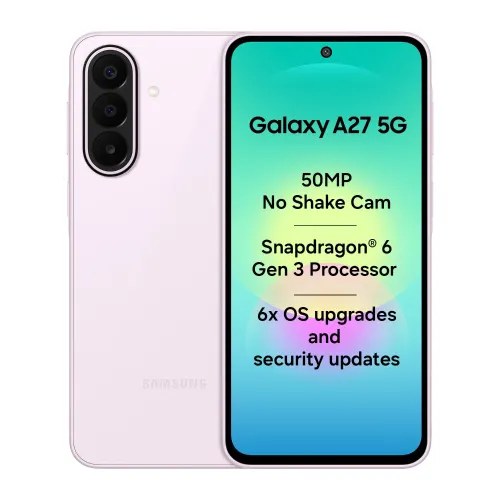 Samsung Android Smartphone A27 5G (6GB RAM, 128GB Storage/ROM) A276BD Light Pink