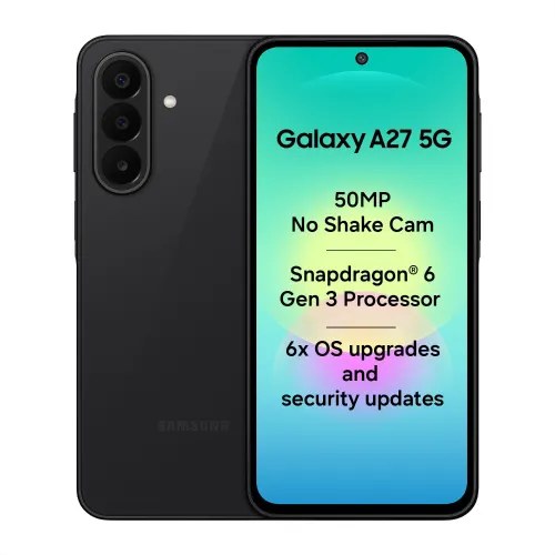 Samsung Android Smartphone A27 5G (6GB RAM, 128GB Storage/ROM) A276BD Black