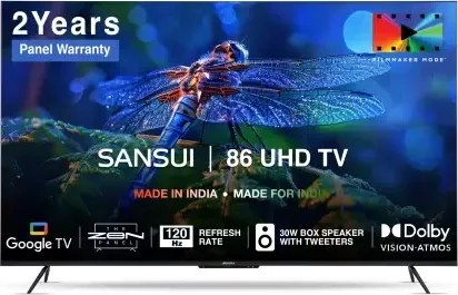Sansui 4K Ultra HD TV 218 cm (86 inches) Android JSW86GSUHDFF Black