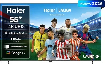 Haier 4K Ultra HD TV 139 cm (55 inches) Android H55K85GUX Black