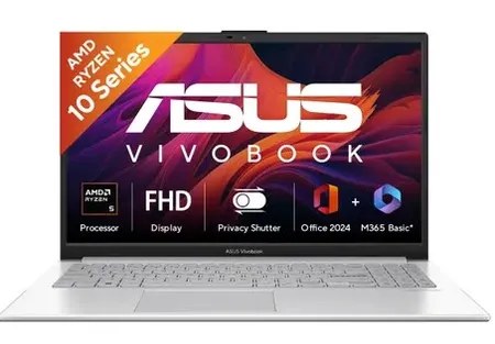 Asus Windows Laptop AMD Ryzen 5 40, 8GB,512SSD Win11,Mso24,15.6 Vivobook Go 15 E1504FA-IN5293WS Cool Silver
