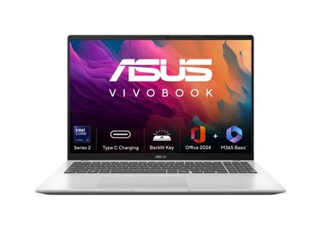 Asus Windows Laptop INTEL CORE ULTRA 5 225H,16GGB 512GB,Win11,MSo24 Vivobook 16 X1607CA-MB350WS Cool Silver